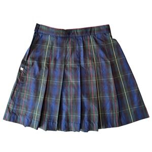 Dennis Uniform Girls Plaid Skort G16 Green Navy Pleated NWOT 018060